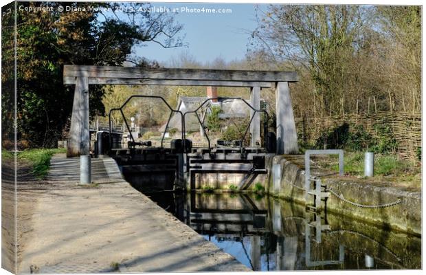 Flatford Lock  Canvas Print by Diana Mower