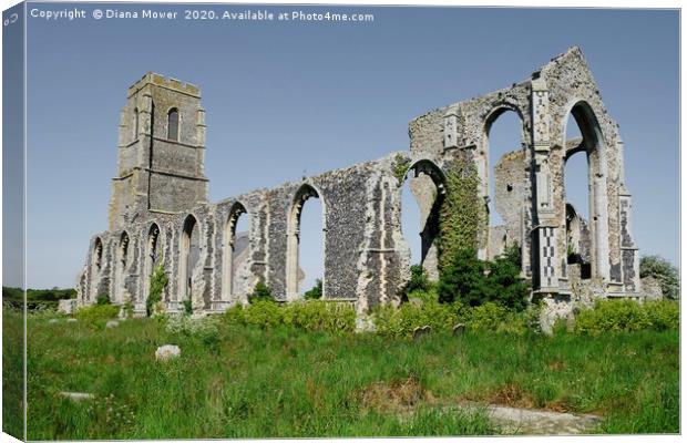 The Church of St Andrew Covehithe Canvas Print by Diana Mower