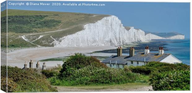 The Seven Sisters Sussex Canvas Print by Diana Mower