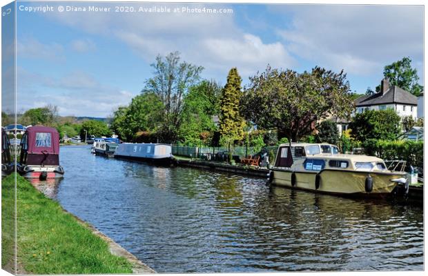 Leeds and Liverpool Canal Bingley Canvas Print by Diana Mower
