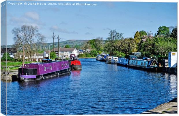 Leeds and Liverpool Canal at Bingley Canvas Print by Diana Mower