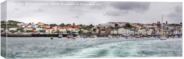 St Peter Port  Guernsey panoramic  Canvas Print by Diana Mower