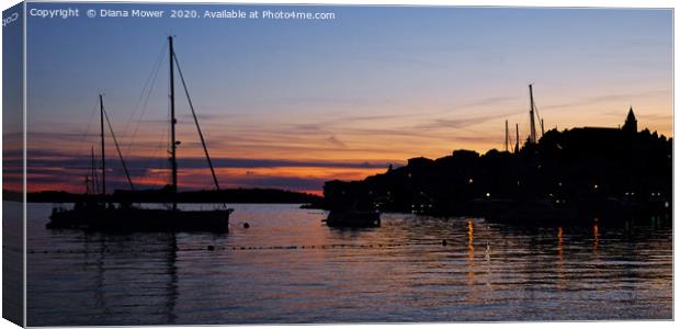 Primosten Sunset Croatia Canvas Print by Diana Mower