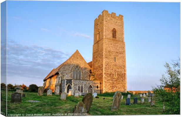 Pakefield Church Suffolk Canvas Print by Diana Mower