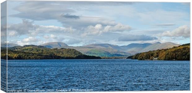 Windermere and The Fairfield Horseshoe Canvas Print by Diana Mower