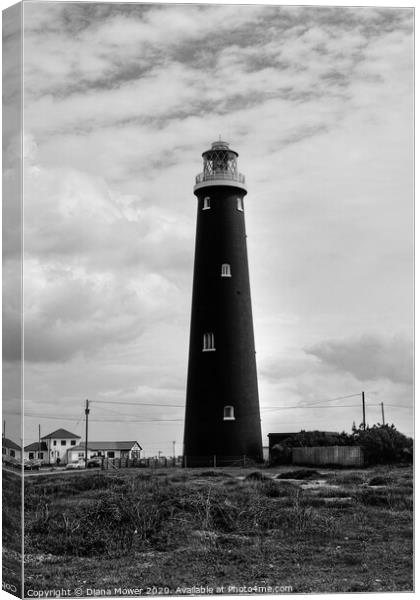 Dungeness lighthouse Canvas Print by Diana Mower