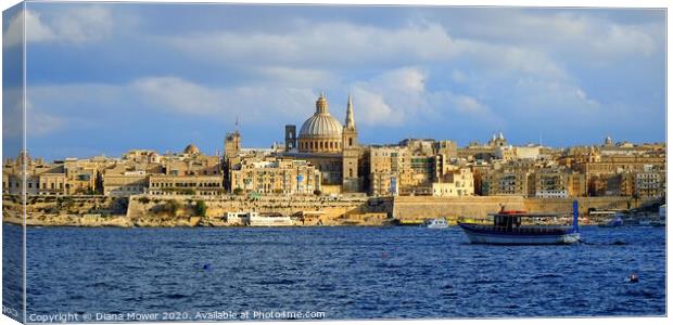 Valletta Skyline Malta Canvas Print by Diana Mower
