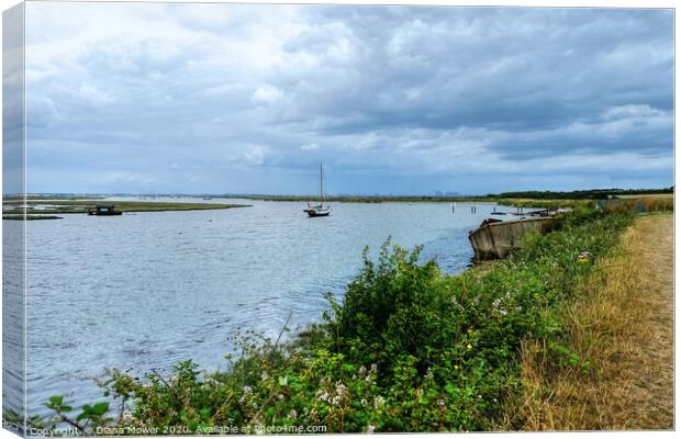 The Walton Backwaters Essex Canvas Print by Diana Mower