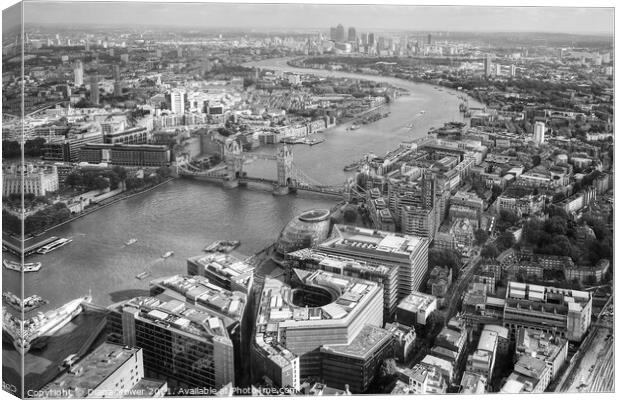 London City View Monochrome Canvas Print by Diana Mower