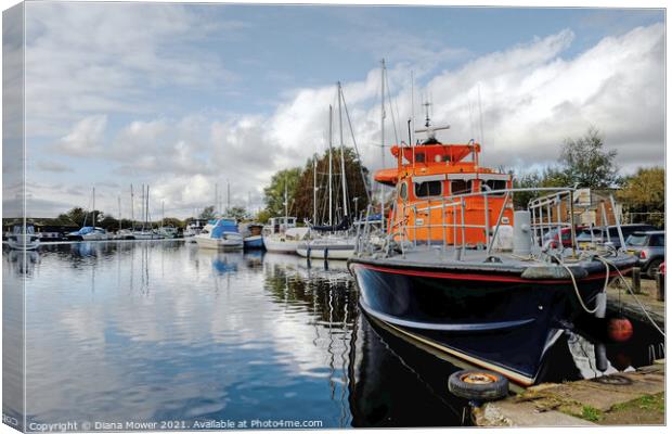 Former Guernsey Lifeboat at Heybridge Basin Essex Canvas Print by Diana Mower