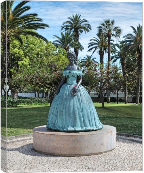Funchal Bronze Statue Sissy Canvas Print by Diana Mower