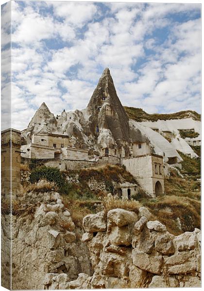 Cave homes on Goreme Hill Canvas Print by Arfabita  