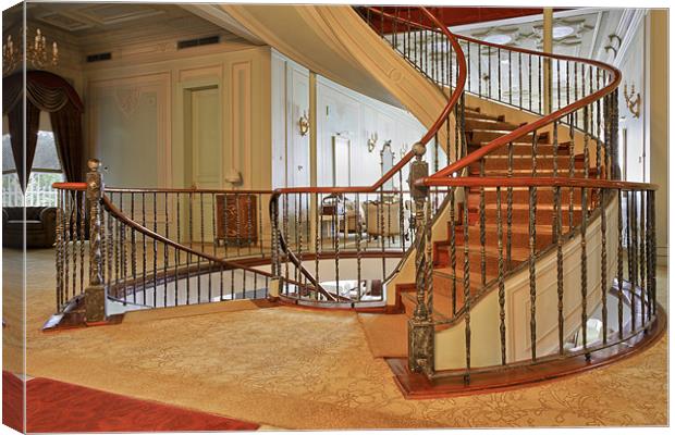 Hallway and spiral staircase Canvas Print by Arfabita  