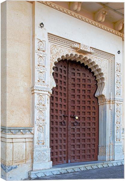 Doorway inside palace Kumbhalgarh Fort Canvas Print by Arfabita  