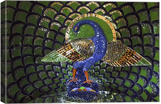 Peacok Mosaic indigenous art Canvas Print by Arfabita  