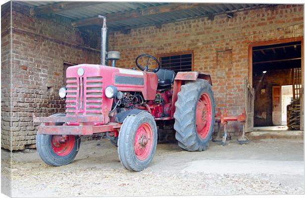 Tractor at the barn Canvas Print by Arfabita  