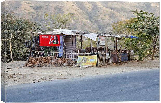 Hillside cafeteria Rajasthan Canvas Print by Arfabita  