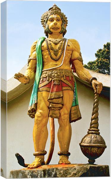 statue of Hanuman at dharumsala Canvas Print by Arfabita  