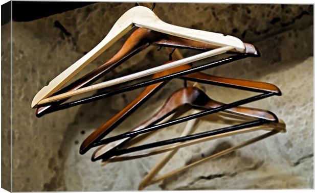 Cavemans wardrobe with hangers Canvas Print by Arfabita  