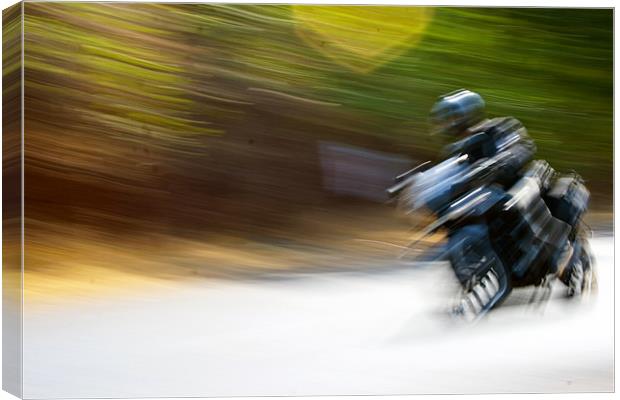 abstract of motorbiker zooming mumbai goa road ind Canvas Print by Arfabita  