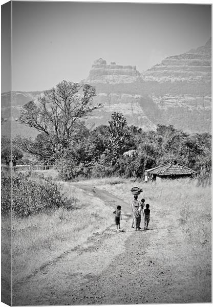 Eco Life under shadows of Shayadri Mountains Canvas Print by Arfabita  