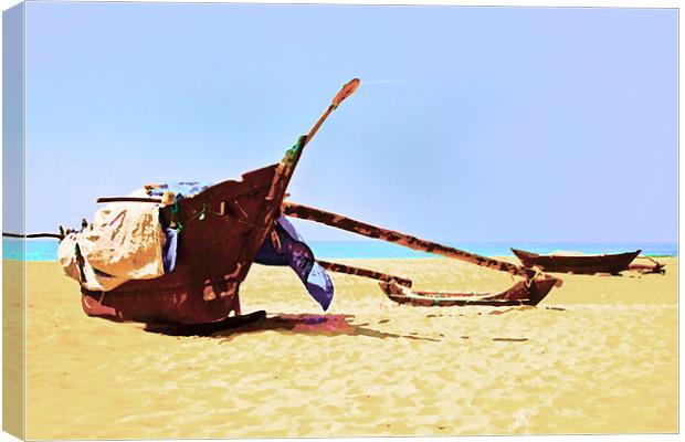 Catamarans beached in Tropics Canvas Print by Arfabita  