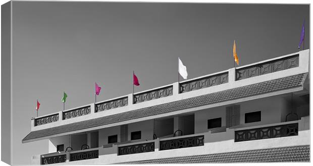 Flag waving from the Terrace Canvas Print by Arfabita  