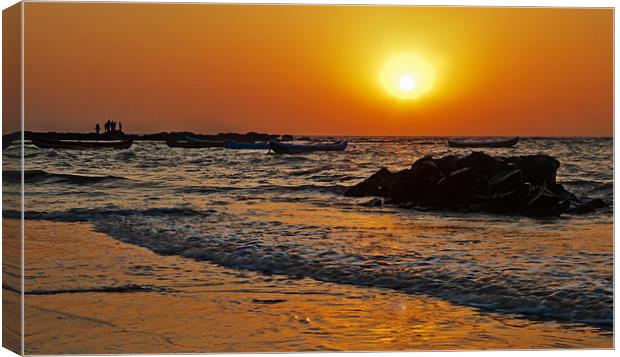 Manori Surf and Sunset Canvas Print by Arfabita  
