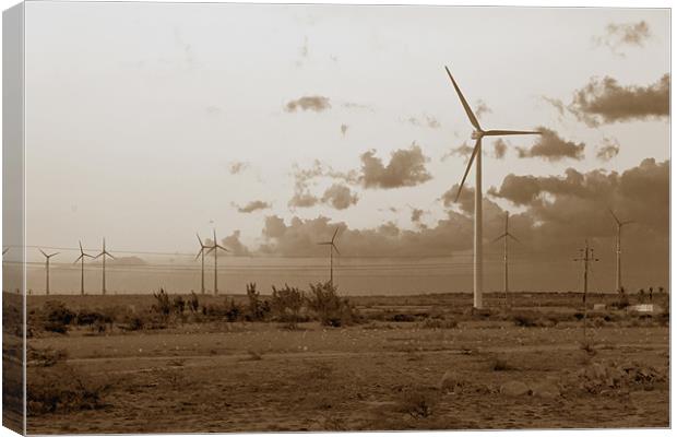 Eco power generation windmills Canvas Print by Arfabita  