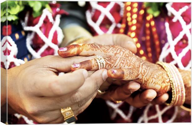 Great Hindu Wedding With this ring I thee Canvas Print by Arfabita  