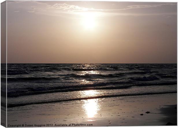 Gulf Sunset Reflection Canvas Print by Susan Medeiros