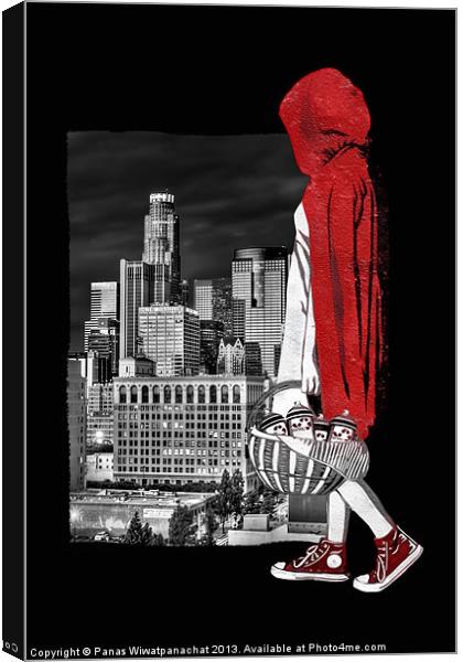 Lets Paint the Town Red Canvas Print by Panas Wiwatpanachat