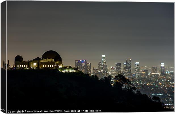 Griffith Observatory Canvas Print by Panas Wiwatpanachat