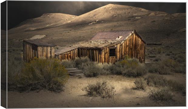 Bodie Ghost Town Shack in the Moonlight Canvas Print by paul lewis