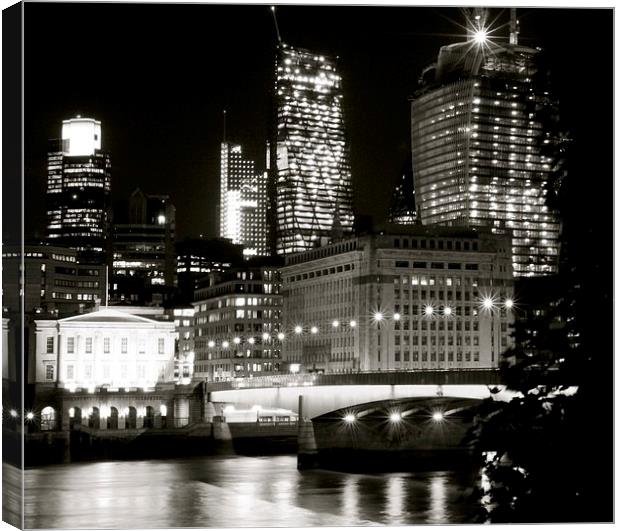 London Bridge at Night Canvas Print by James Wasdell