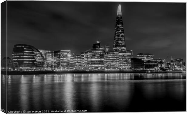 London at night Canvas Print by Ian Mayou