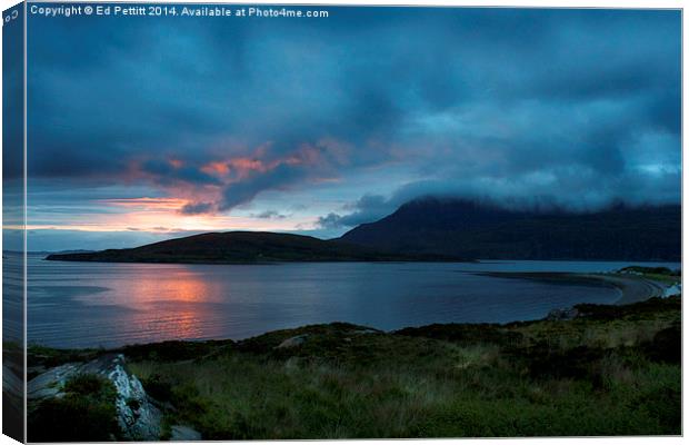 Sun on the Loch Canvas Print by Ed Pettitt