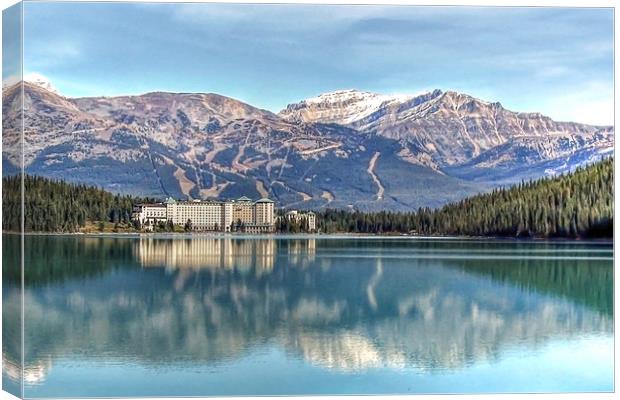 Lake Louise Chateau Canvas Print by World Images