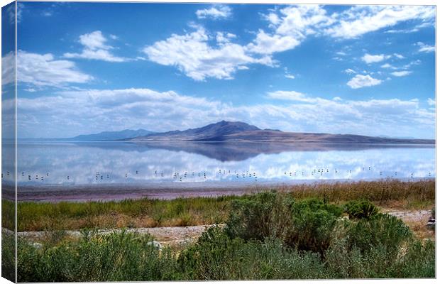 Great Salt Lake and Antelope Island Canvas Print by World Images
