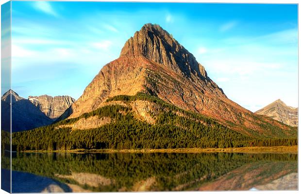 Mount Grinnell and Swiftcurrent Lake Canvas Print by World Images