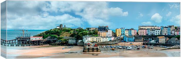 Tenby Harbour Panorama Canvas Print by World Images