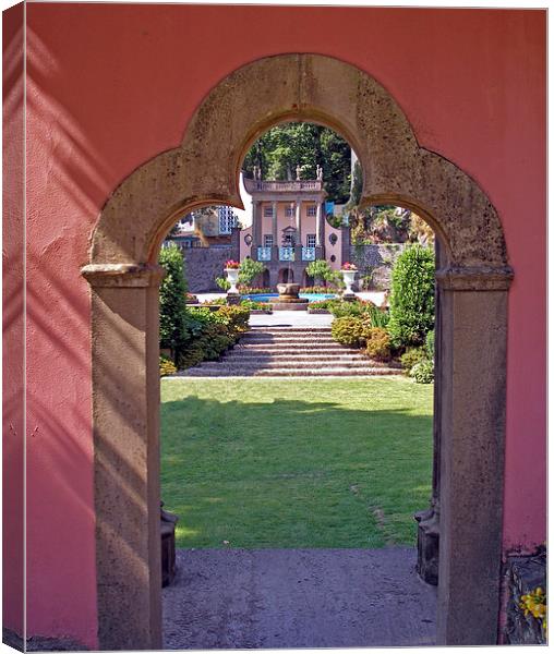  Archway view Portmeirion gardens Canvas Print by Reg Dobson