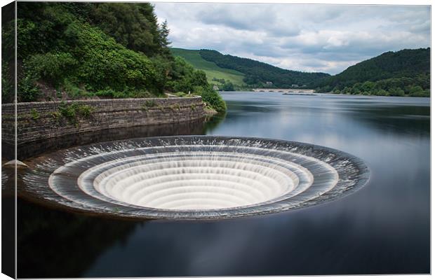 Ladybower Bell-Mouth Canvas Print by Jonathan Swetnam