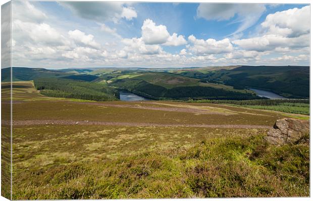 Ladybower Reservoir from Win Hill Canvas Print by Jonathan Swetnam