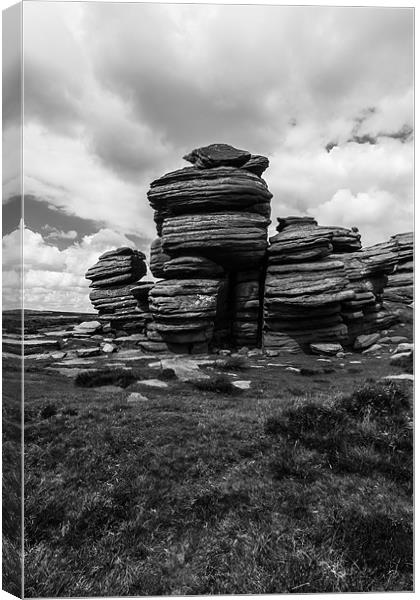 Wheel Stones Black And White Canvas Print by Jonathan Swetnam