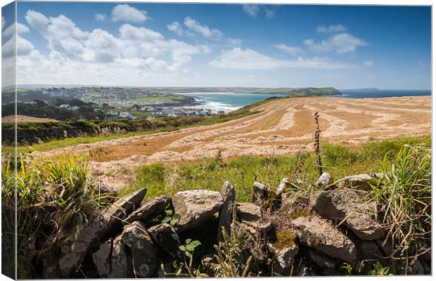 Fields Above Hayle Bay Canvas Print by Jonathan Swetnam