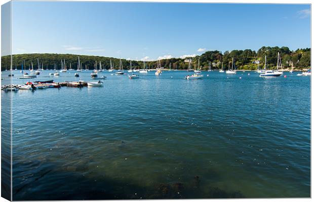 Yachts On Helford River Canvas Print by Jonathan Swetnam
