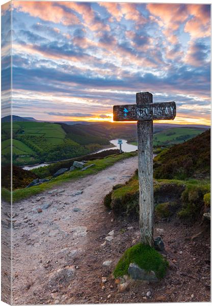 Sunset Over Ladybower Reservoir Canvas Print by Jonathan Swetnam