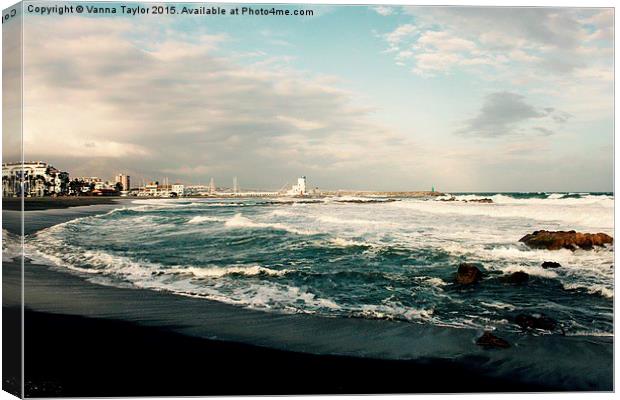  Stormy Weather, Puerto Duquesa, Andalucia, Spain Canvas Print by Vanna Taylor