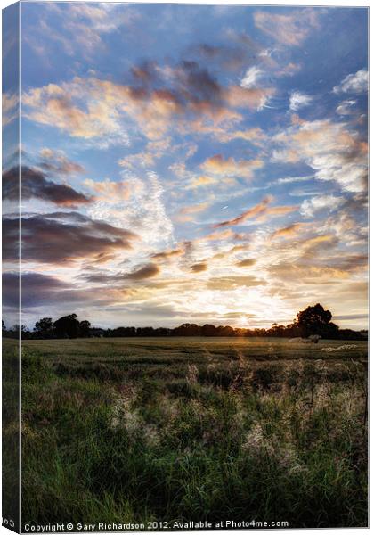 A Summer Sunset Canvas Print by Gary Richardson